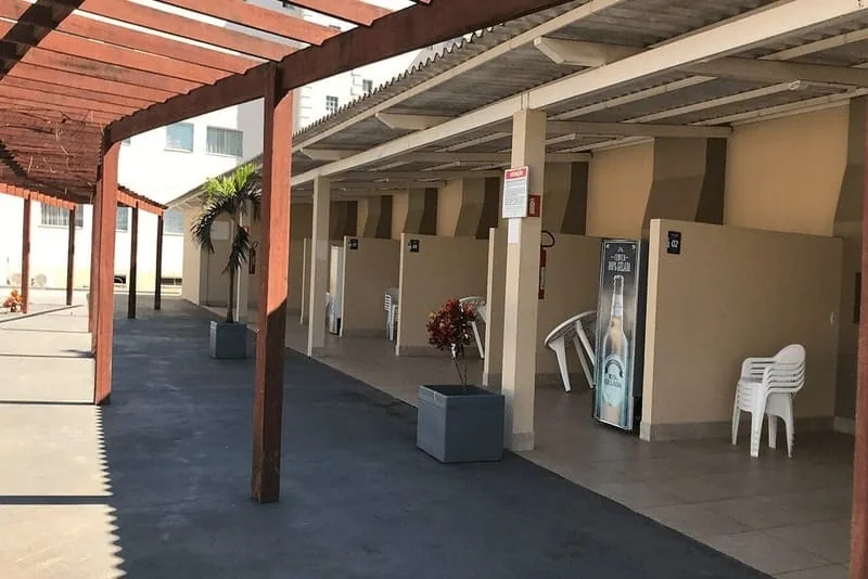 Vista aérea das piscinas